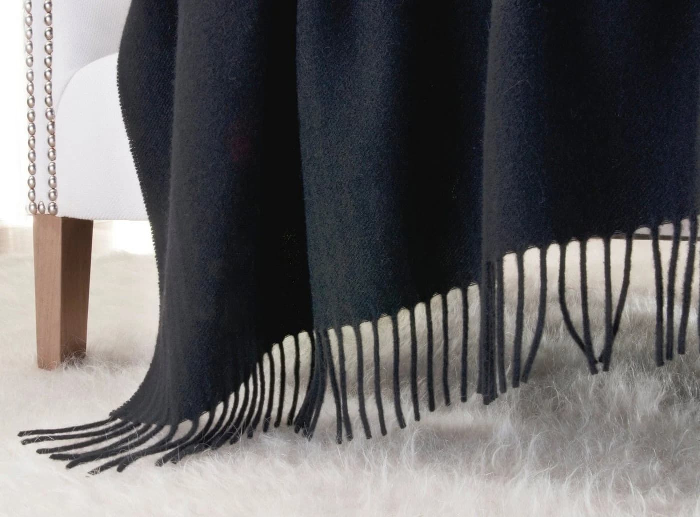 Wohnen und Accessoires Wolldecke Kaschmirplaid Riviera Schwarz