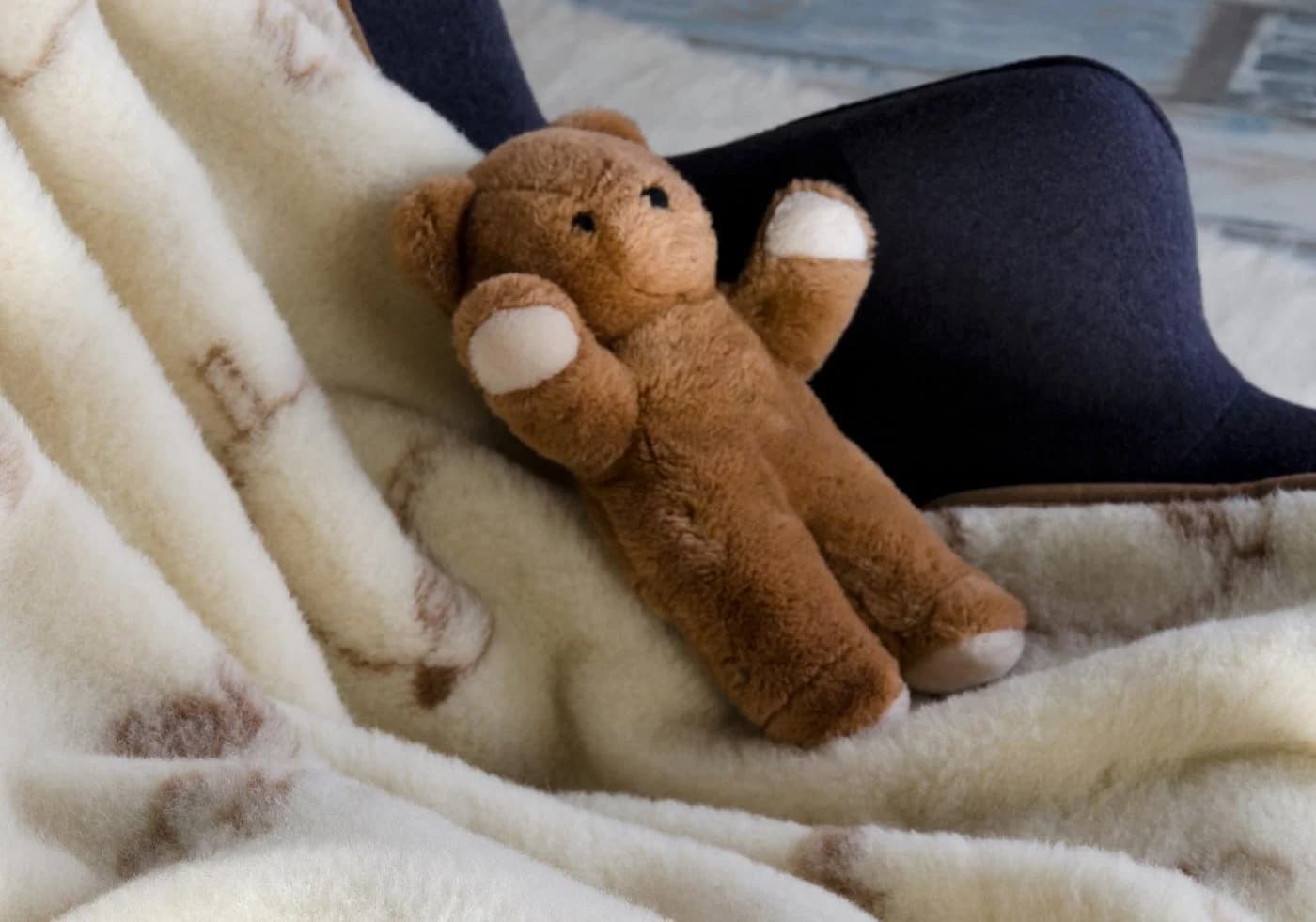 Wohnen und Accessoires Kinderbettdecke 100% Merino Beige