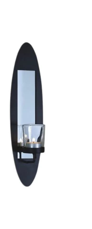 Gravidus Wandkerzenhalter 2er Set Schwarz Teelichthalter