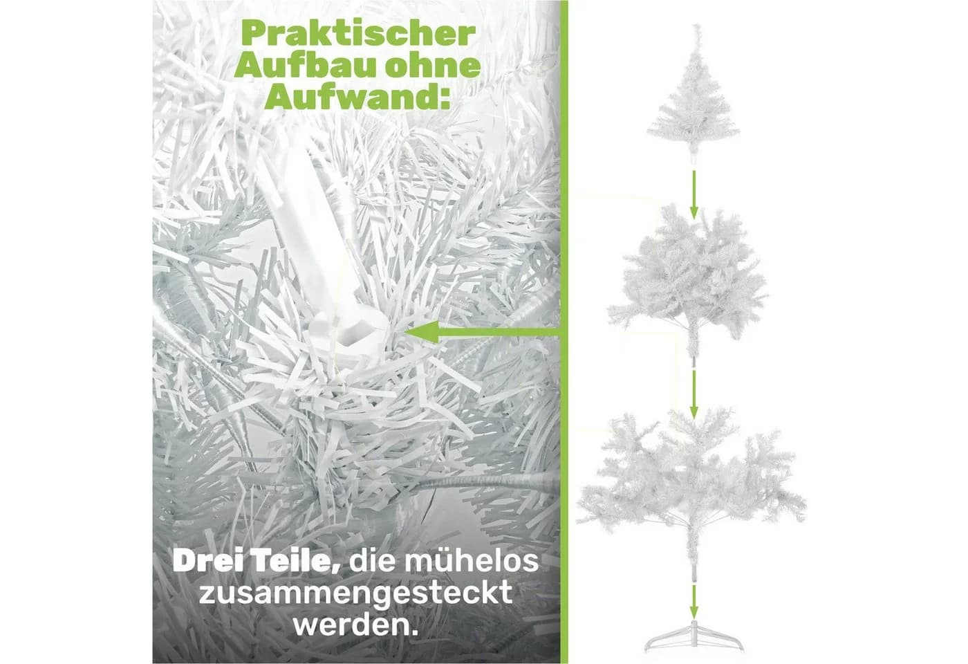 Gravidus Künstlicher Weihnachtsbaum 180 cm Weiß 600 Zweige - Bild 3