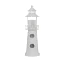 Grafelstein Leuchtturm Windlicht Weiß Metall Deko Bild 2