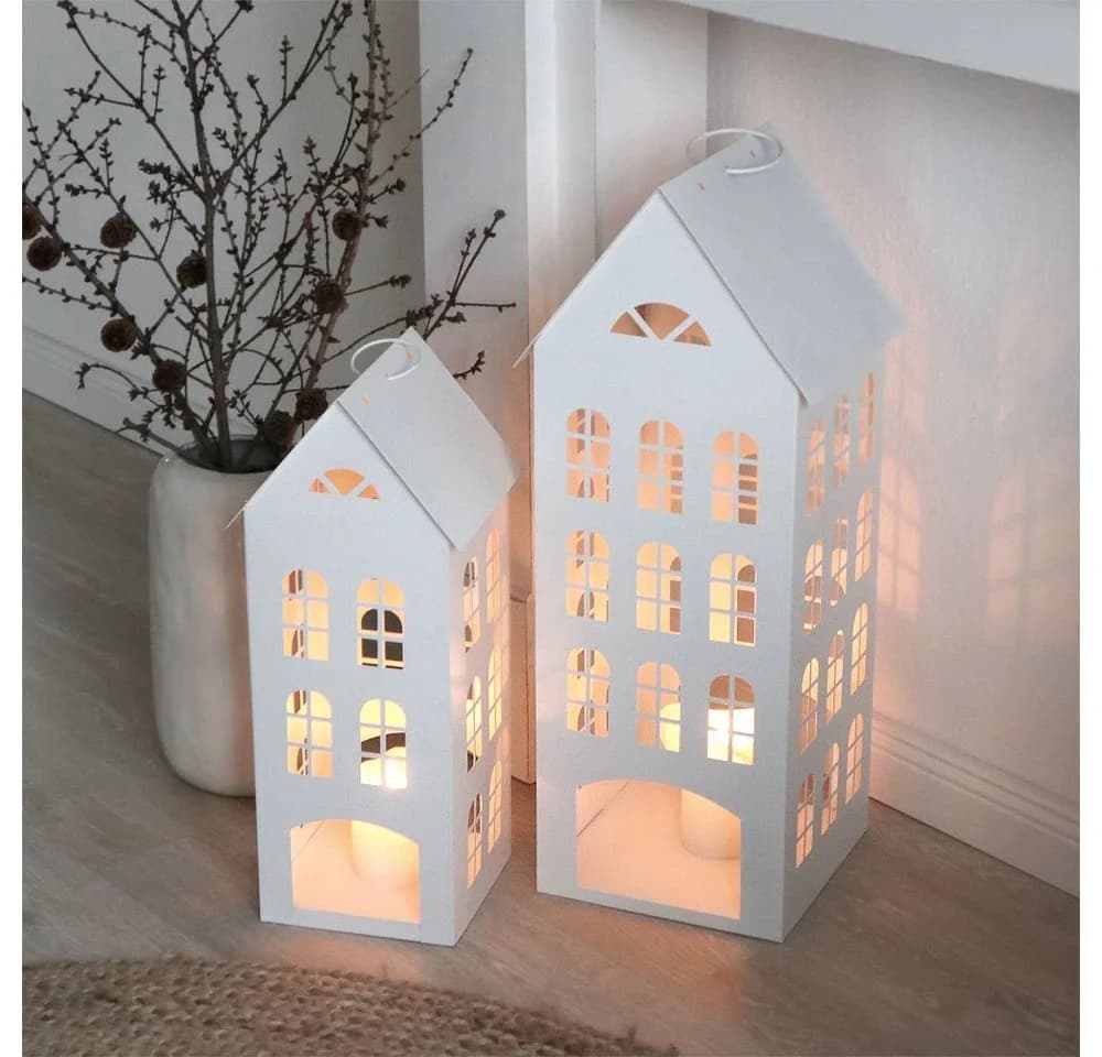 Grafelstein Kerzenlaterne Laterne White Home Weiß Metall Dekohaus