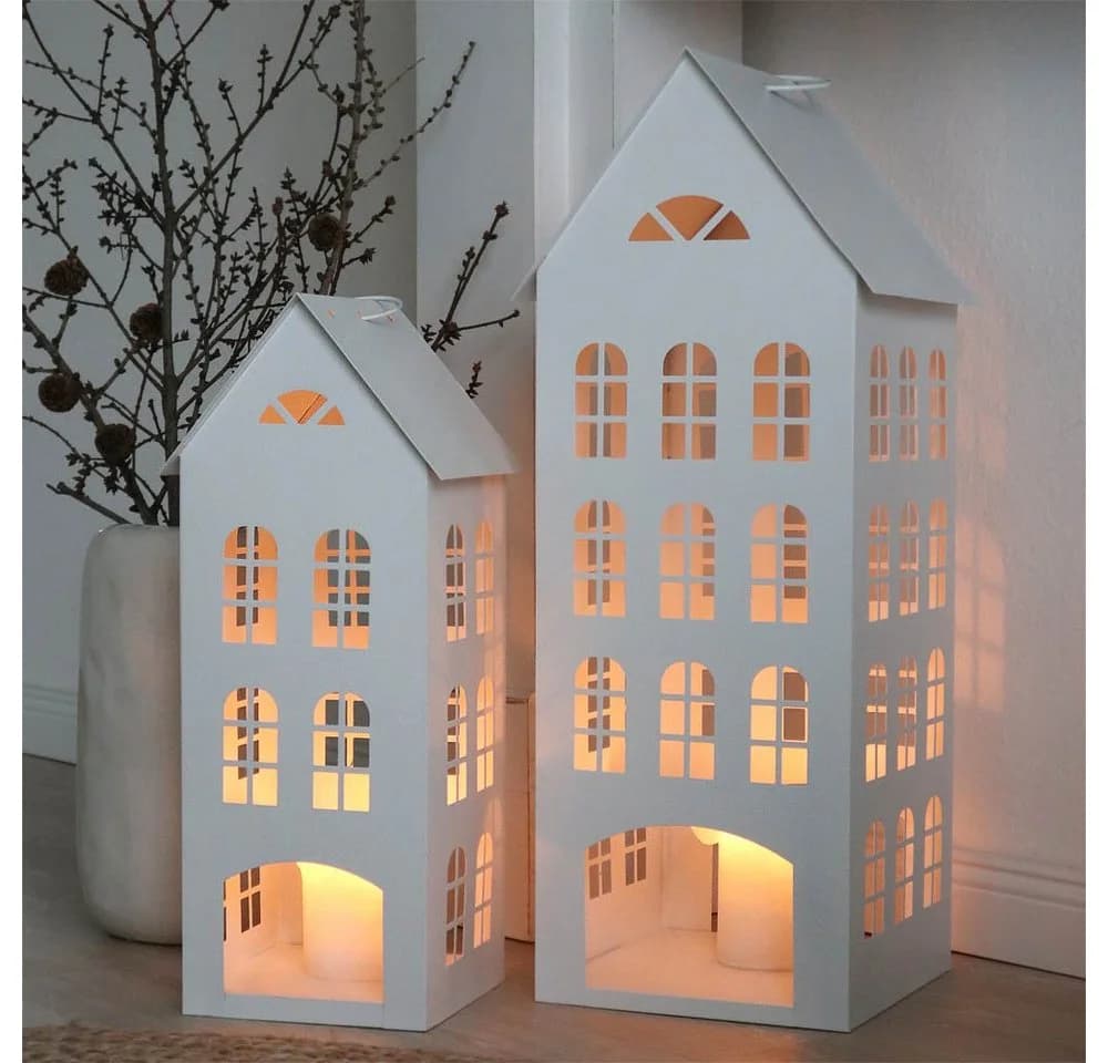 Grafelstein Kerzenlaterne Laterne White Home Weiß Metall Dekohaus - Bild 4