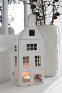 Grafelstein Kerzenlaterne Maison Weiß Shabby Chic Metallhaus Bild 3