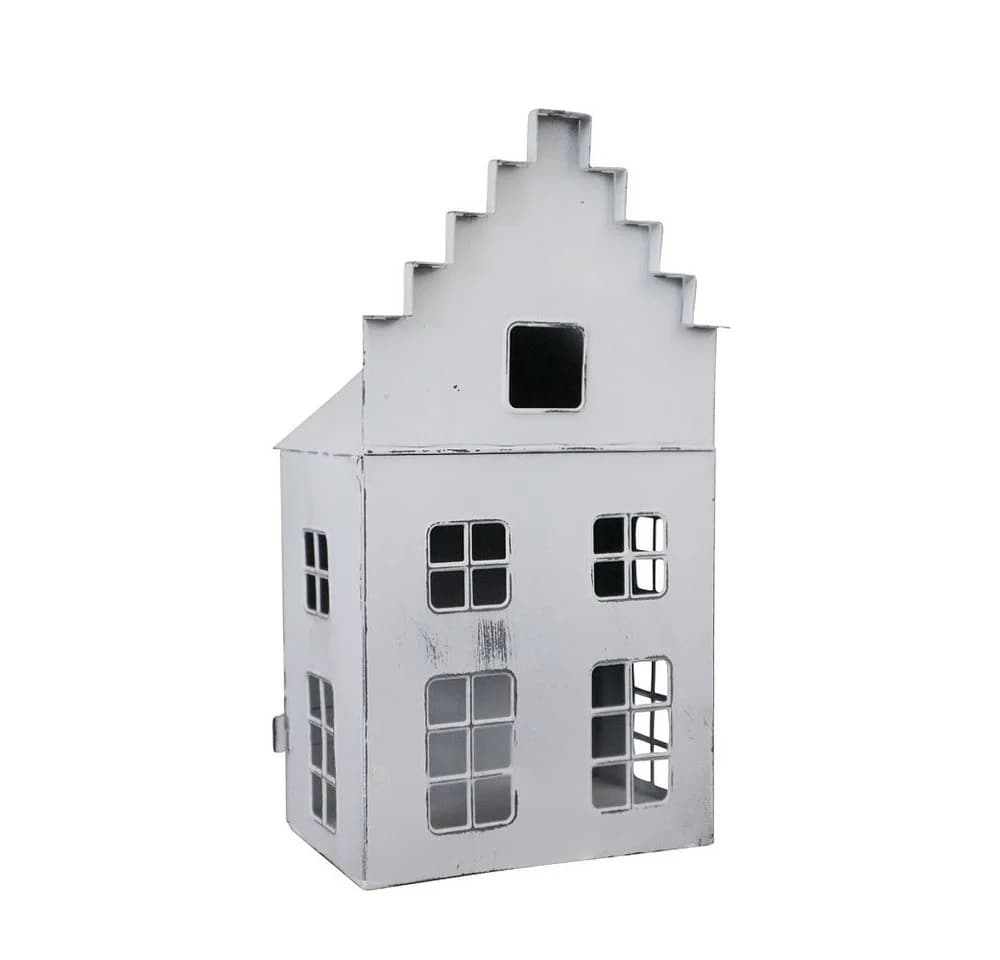 Grafelstein Kerzenlaterne MAISON Weiß Grau Shabby Chic Metall