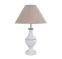 Grafelstein Tischleuchte MARLA Weiß Beige Holz Landhausstil Shabby Chic E27 Bild 2