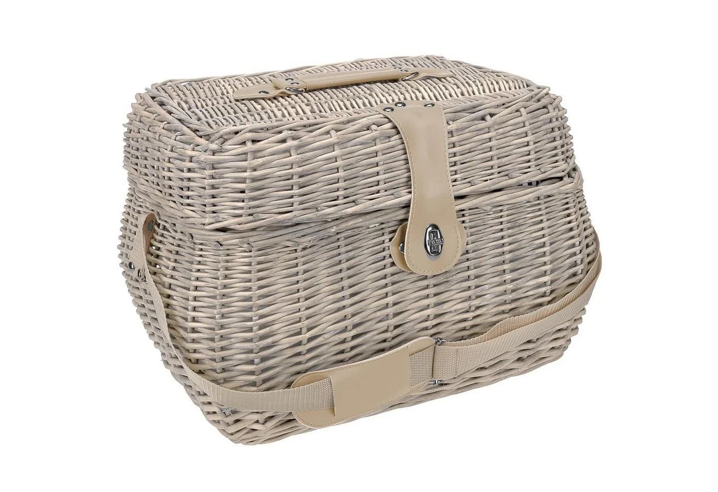 anndora Picknickkorb beige mit Isolierfach 21-tlg. Zubehör - Bild 3