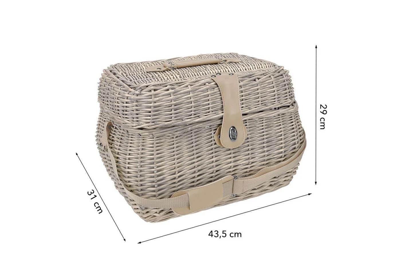 anndora Picknickkorb beige mit Isolierfach 21-tlg. Zubehör - Bild 4