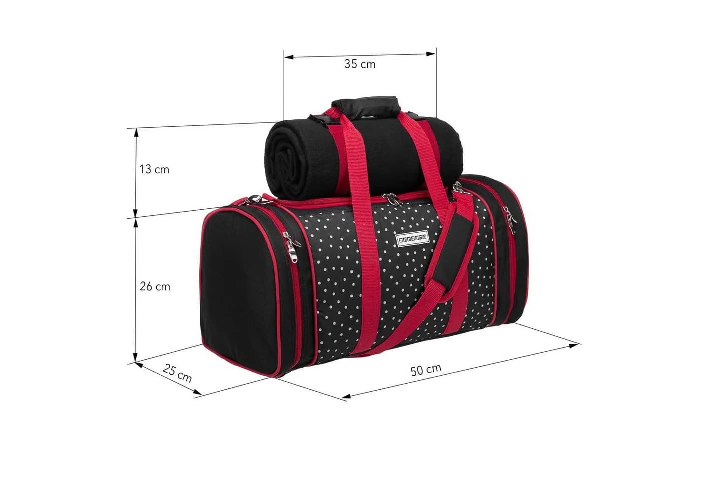 anndora Picknickkorb Kühltasche mit Outdoordecke & 20-tlg. Zubehör