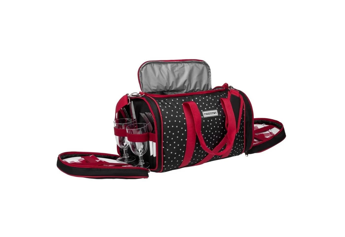 anndora Picknickkorb Kühltasche mit Outdoordecke & 20-tlg. Zubehör - Bild 5