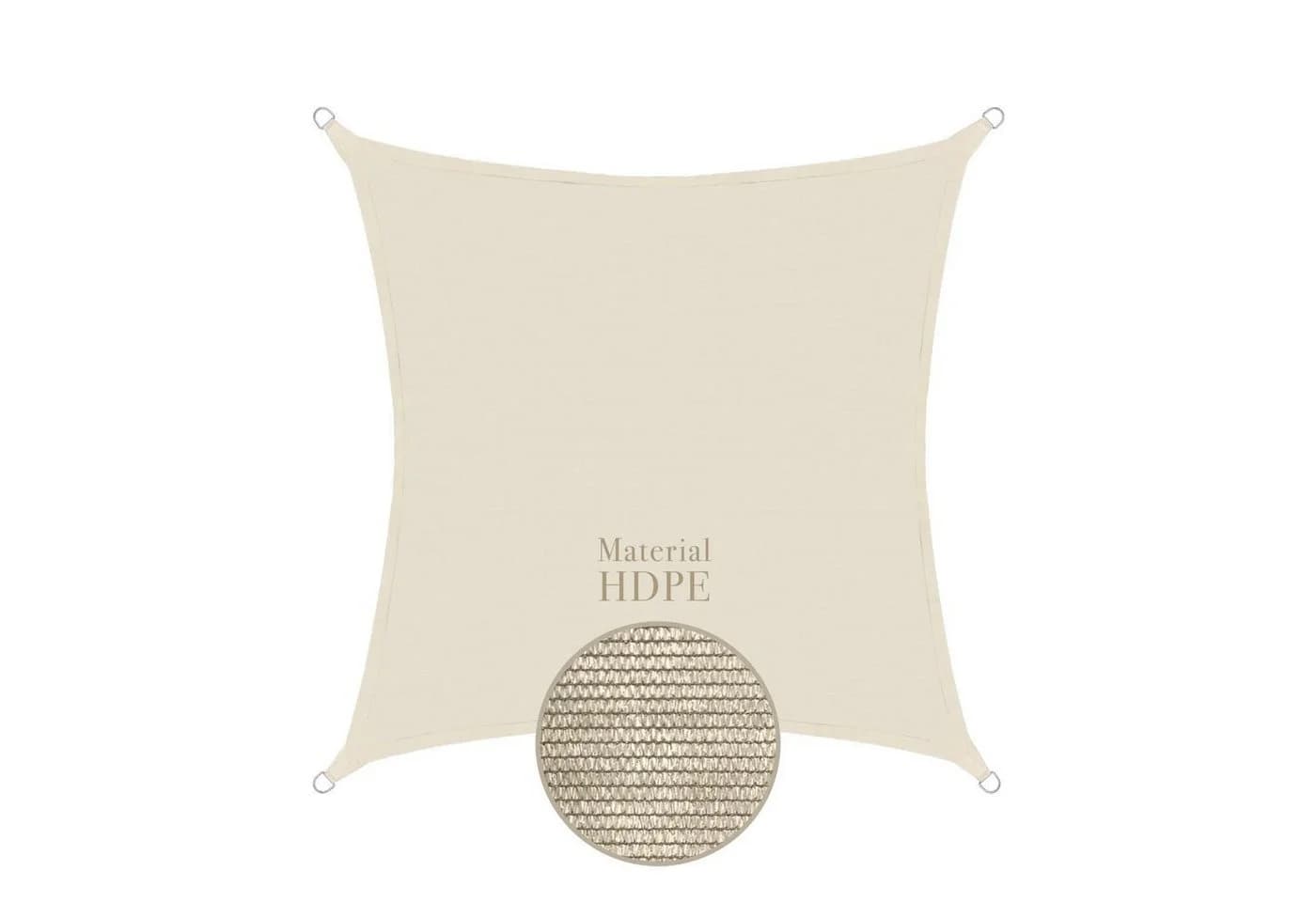 anndora Sonnensegel 5x5m Beige UV-Schutz HDPE - Bild 2