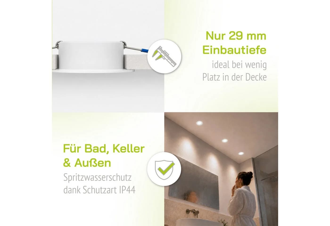 linovum LED Einbaustrahler WEEVO 3,5W Warmweiß 6er Pack - Bild 3