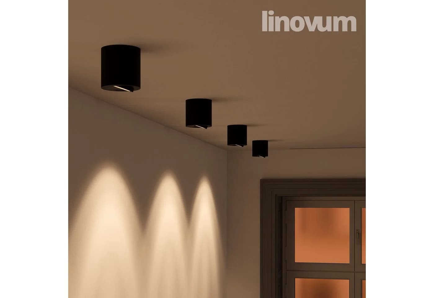 linovum Aufbaustrahler CORI Schwarz Silber Schwenkbar GU10 - Bild 5