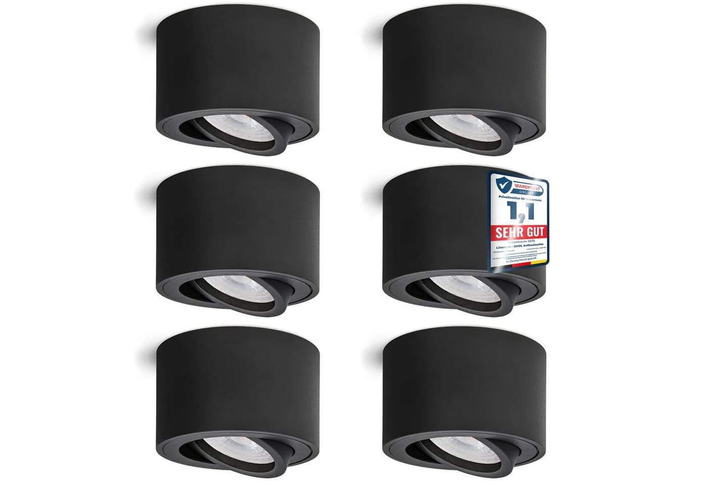 linovum LED Aufbaustrahler 6x SMOL schwenkbar Schwarz - Bild 2