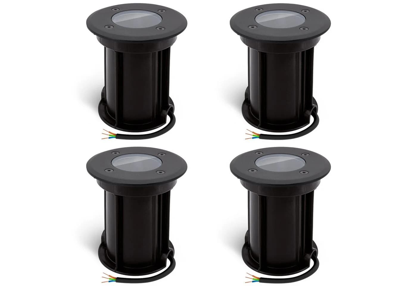 linovum LED Gartenstrahler BORU 4x Schwarz IP67 Bodeneinbaustrahler