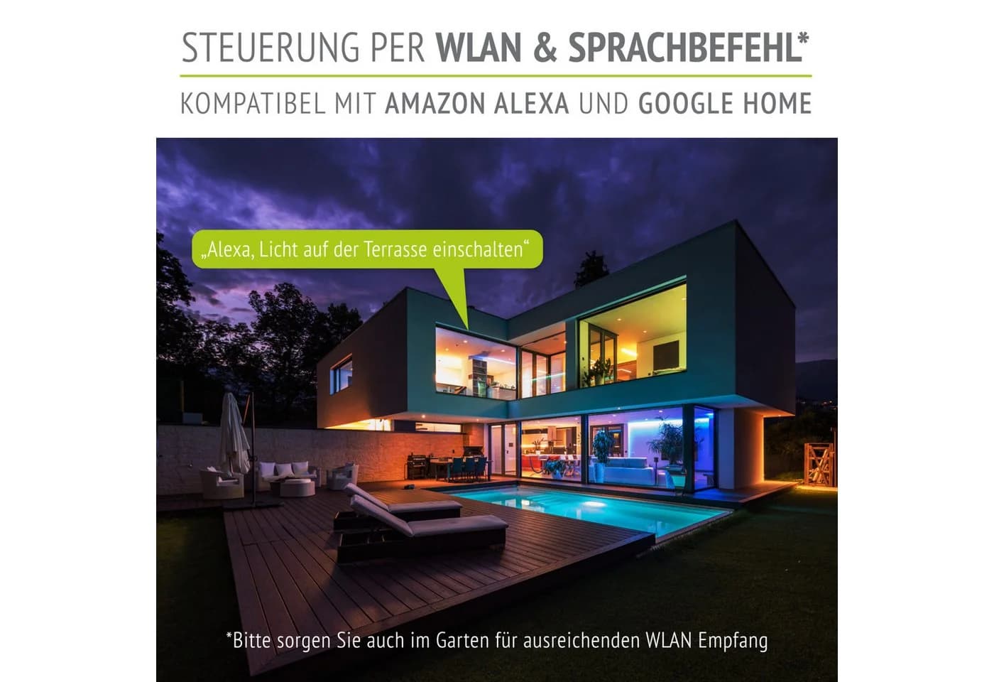 linovum LED Gartenstrahler CARI Schwarz Smart Dimmbar IP65