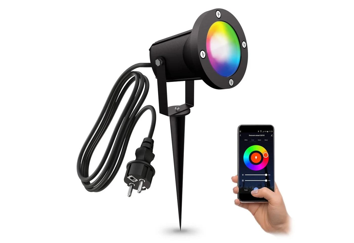 linovum LED Gartenstrahler CARI Schwarz Smart Dimmbar IP65 - Bild 2