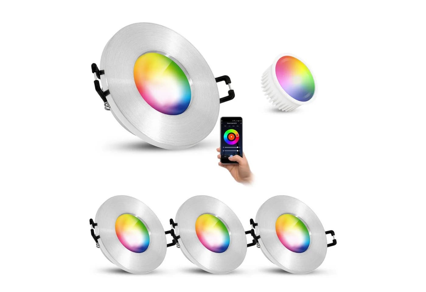 linovum LED Einbauleuchte ISASO Silber Smart WLAN IP65 - Bild 2