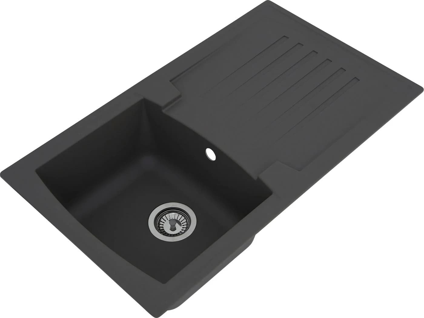 RESPEKTA Mineralite Einbauspüle Boston Grau mit Abtropffläche - Bild 3