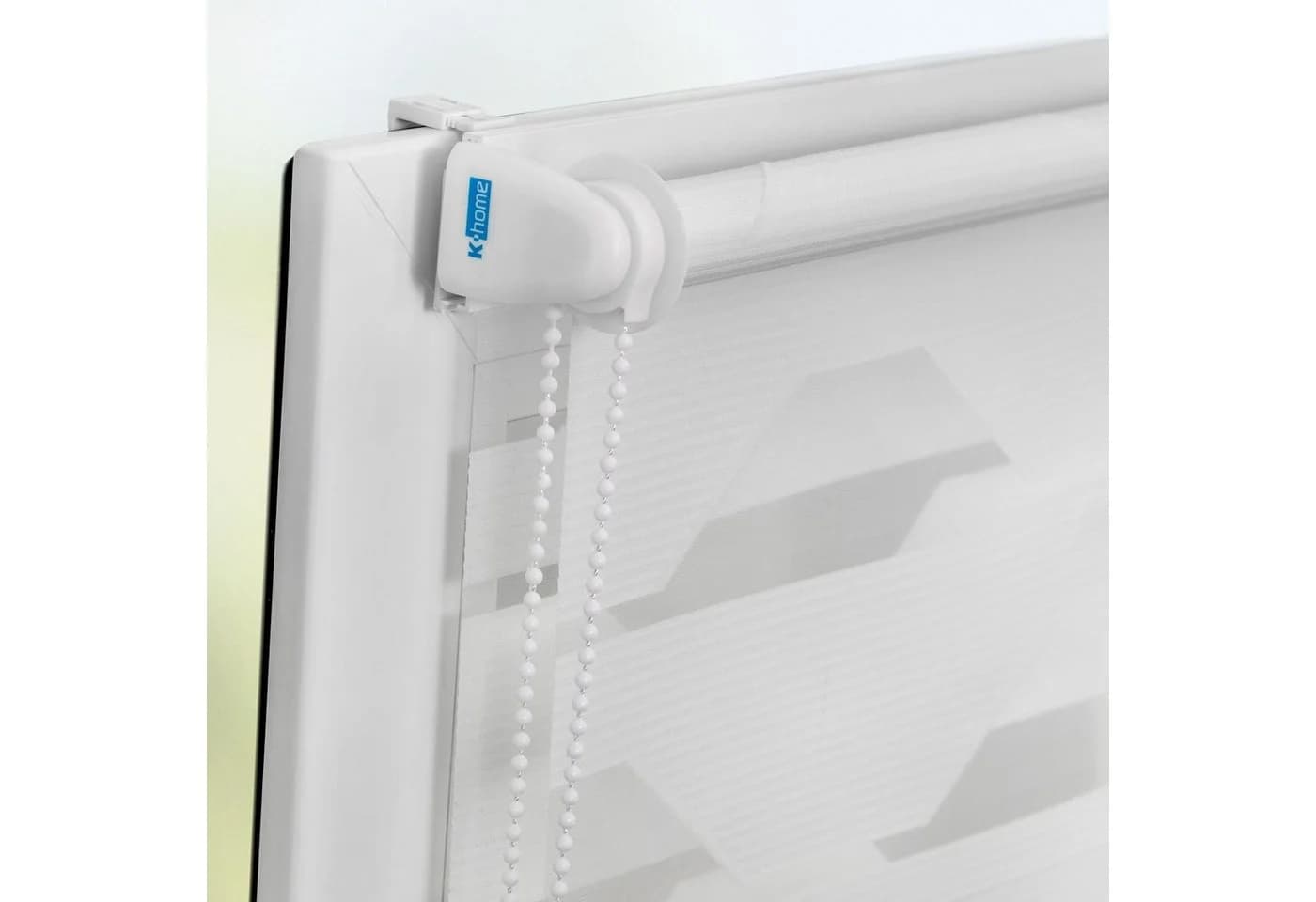 K-HOME Doppelrollo Trapez Weiß Klemmfix Polyester - Bild 4