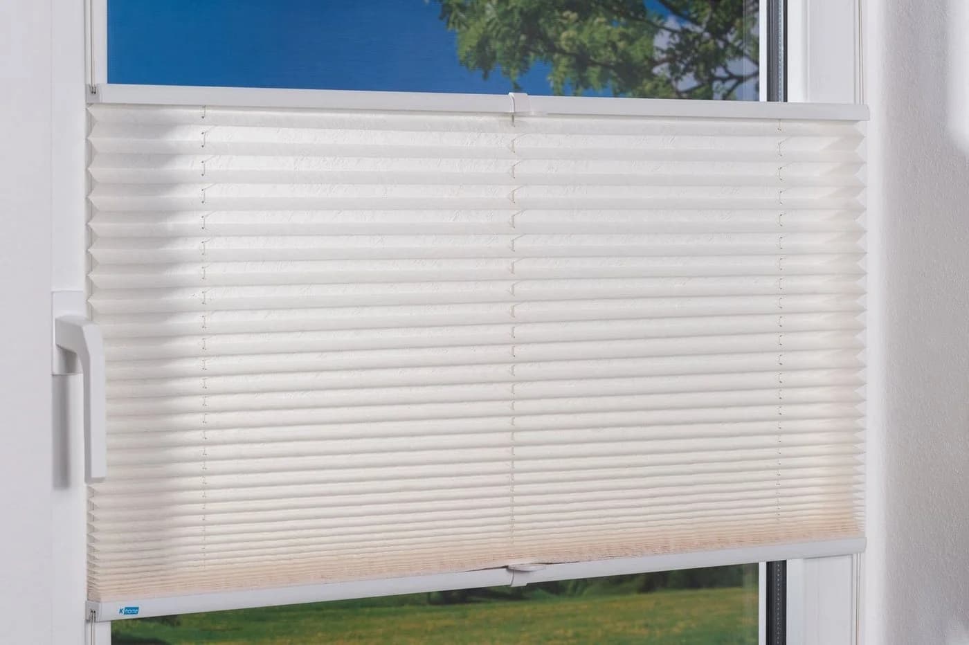 K-HOME Plissee Klemmfix Pisa Crushed-Optik Creme - Bild 4