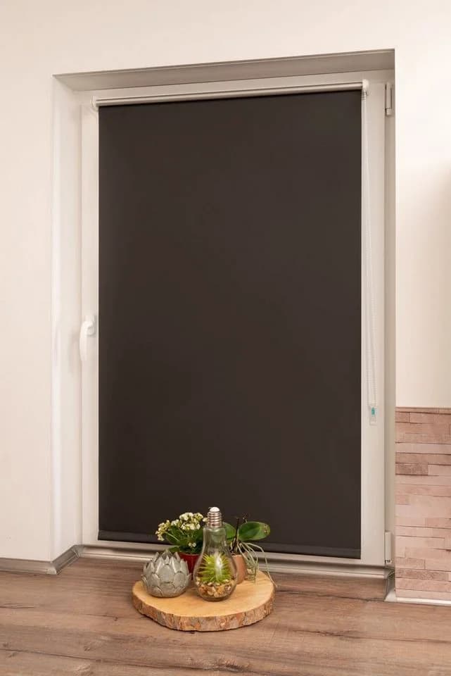 K-HOME Thermo Klemmfix-Rollo Schwarz Seitenzugrollo Verdunkelnd - Bild 3