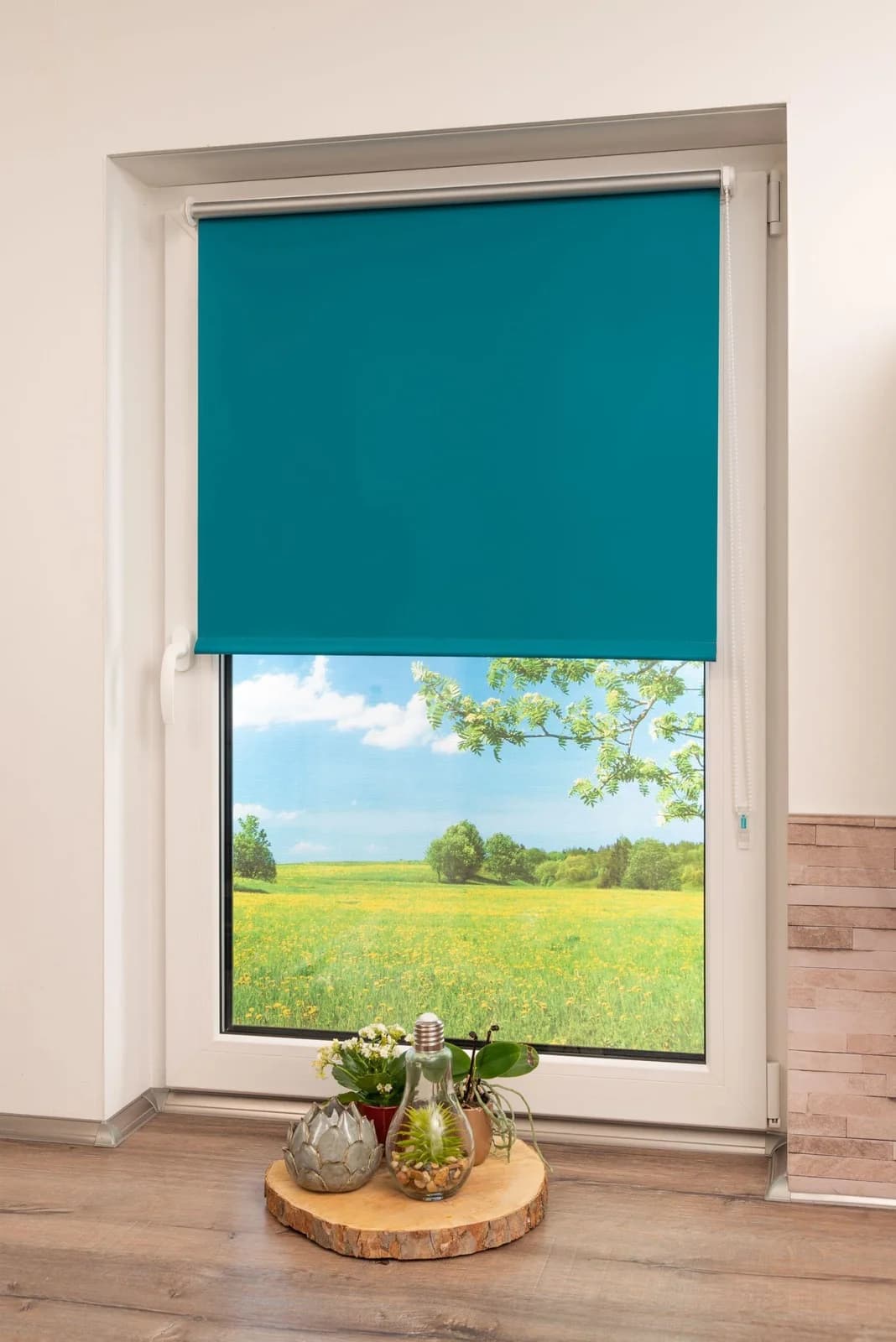K-Home Seitenzugrollo Thermo Klemmfix-Rollo Gr. 25, blau (petrol), B:70cm H:200cm, Polyester, Rollos, Seitenzugrollo, 1 Stück