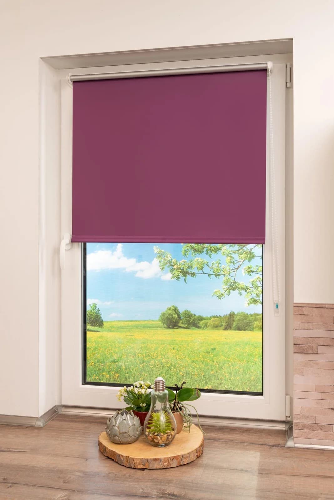 K-Home Seitenzugrollo Thermo Klemmfix-Rollo Lila Verdunkelnd