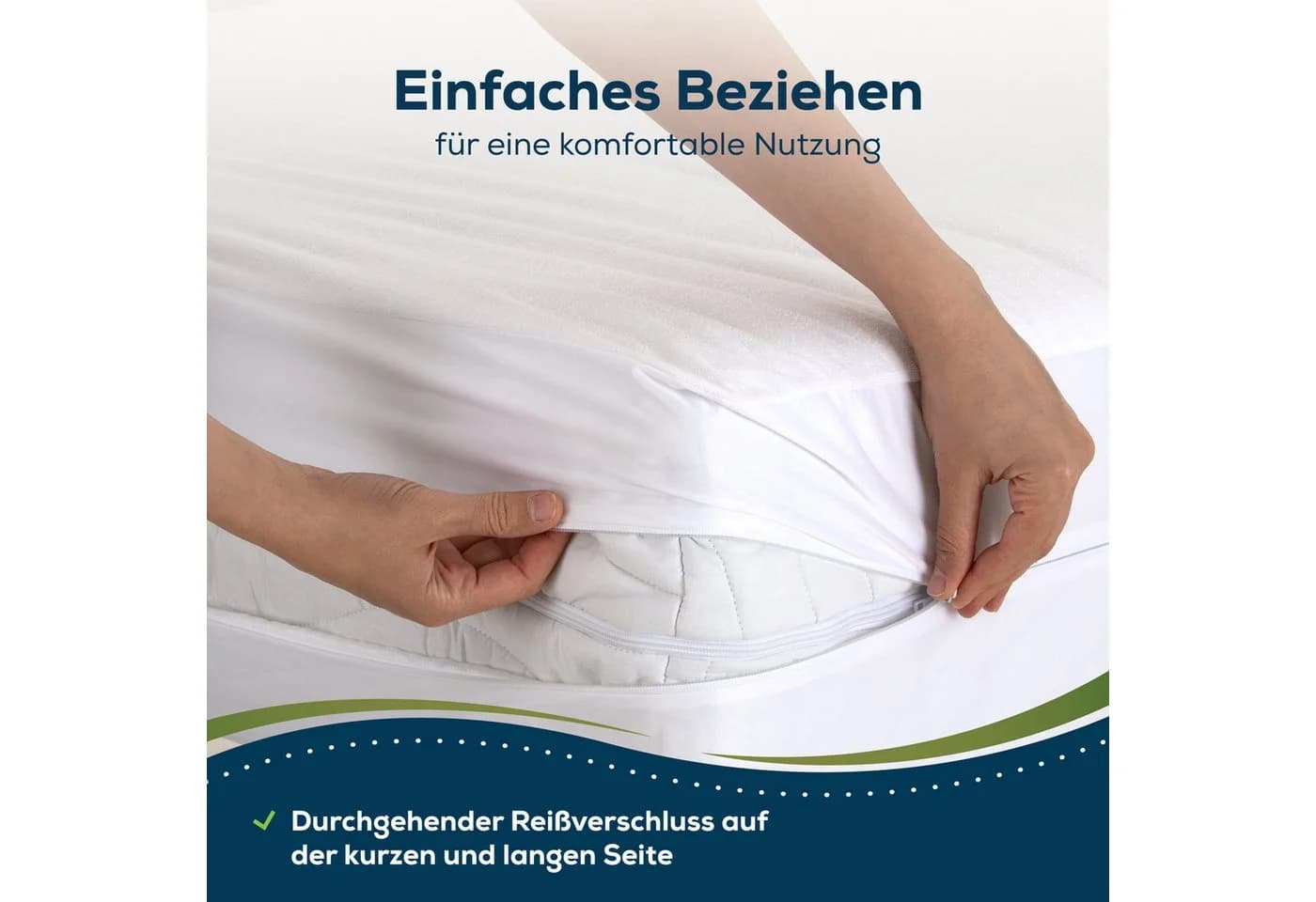 Sensalou Wasserdichter Matratzenbezug mit Reißverschluss Weiß - Bild 5