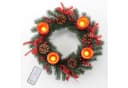 SPETEBO Adventskranz mit 4 LED Kerzen & Fernbedienung Grün/Rot Bild 1