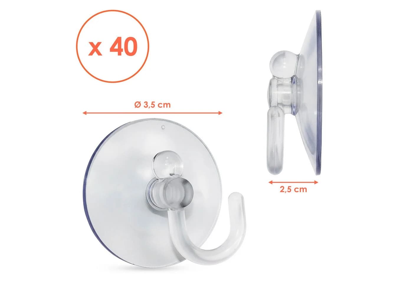 Spetebo Dekohaken Saugnapf mit Haken - 40 Stück, Transparent