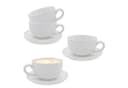 Spetebo Kaffeeservice Cappuccino Tassen mit Unterteller weiß 4-tlg. Bild 2