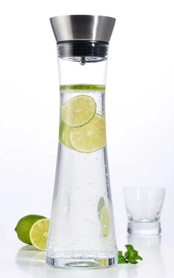 Spetebo Wasserkaraffe Glas mit Ausgießer und Sieb - 1 Liter - Bild 2