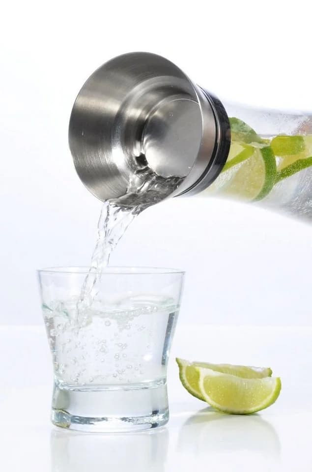 Spetebo Wasserkaraffe Glas mit Ausgießer und Sieb - 1 Liter - Bild 3