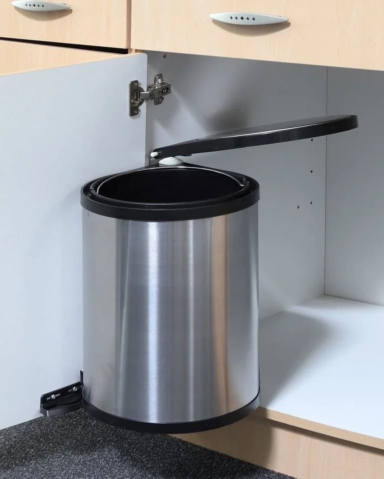 Spetebo Einbaumülleimer Edelstahl 12L Silber