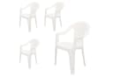 Spetebo 4er Set Gartenstuhl Weiß Kunststoff Rattan Optik Bild 2