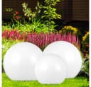 ETC-SHOP 3er Set LED Solarleuchten Kugeln Weiß Silber Garten Bild 2