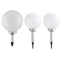 ETC-SHOP 3er Set LED Solar Gartenleuchten Weiß Silber Warmweiß Bild 1