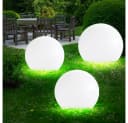 ETC-SHOP 3er Set LED Solar Gartenleuchten Weiß Silber Warmweiß Bild 2