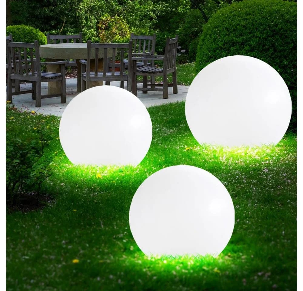 ETC-SHOP 3er Set LED Solar Gartenleuchten Weiß Silber Warmweiß - Bild 2