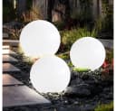 ETC-SHOP 3er Set LED Solar Gartenleuchten Weiß Silber Warmweiß Bild 3