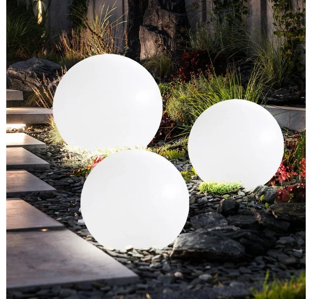 ETC-SHOP 3er Set LED Solar Gartenleuchten Weiß Silber Warmweiß - Bild 3