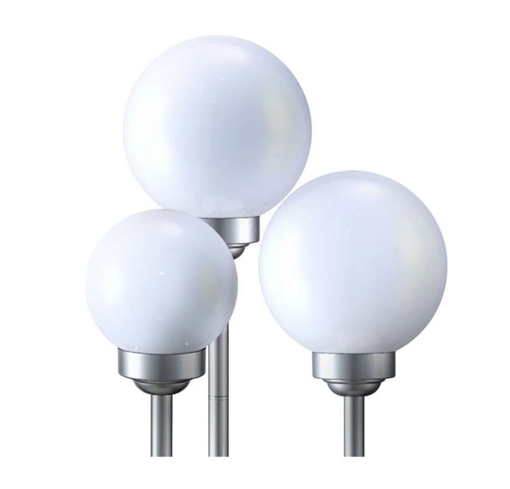ETC-SHOP LED Solar Gartenleuchte 3er Set Weiß IP44