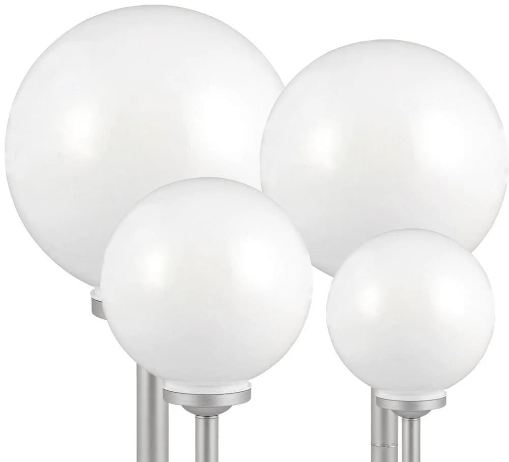 ETC-Shop 4er Set Solar Kugel Leuchten Garten IP44 Weiß/Silber