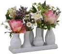 Jinfa Dekovase Handgefertigte kleine Keramik Deko Blumenvasen Set 7 Vasen Weiß Bild 4