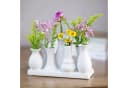Jinfa Dekovase Handgefertigte kleine Keramik Deko Blumenvasen Set 7 Vasen Weiß Bild 5