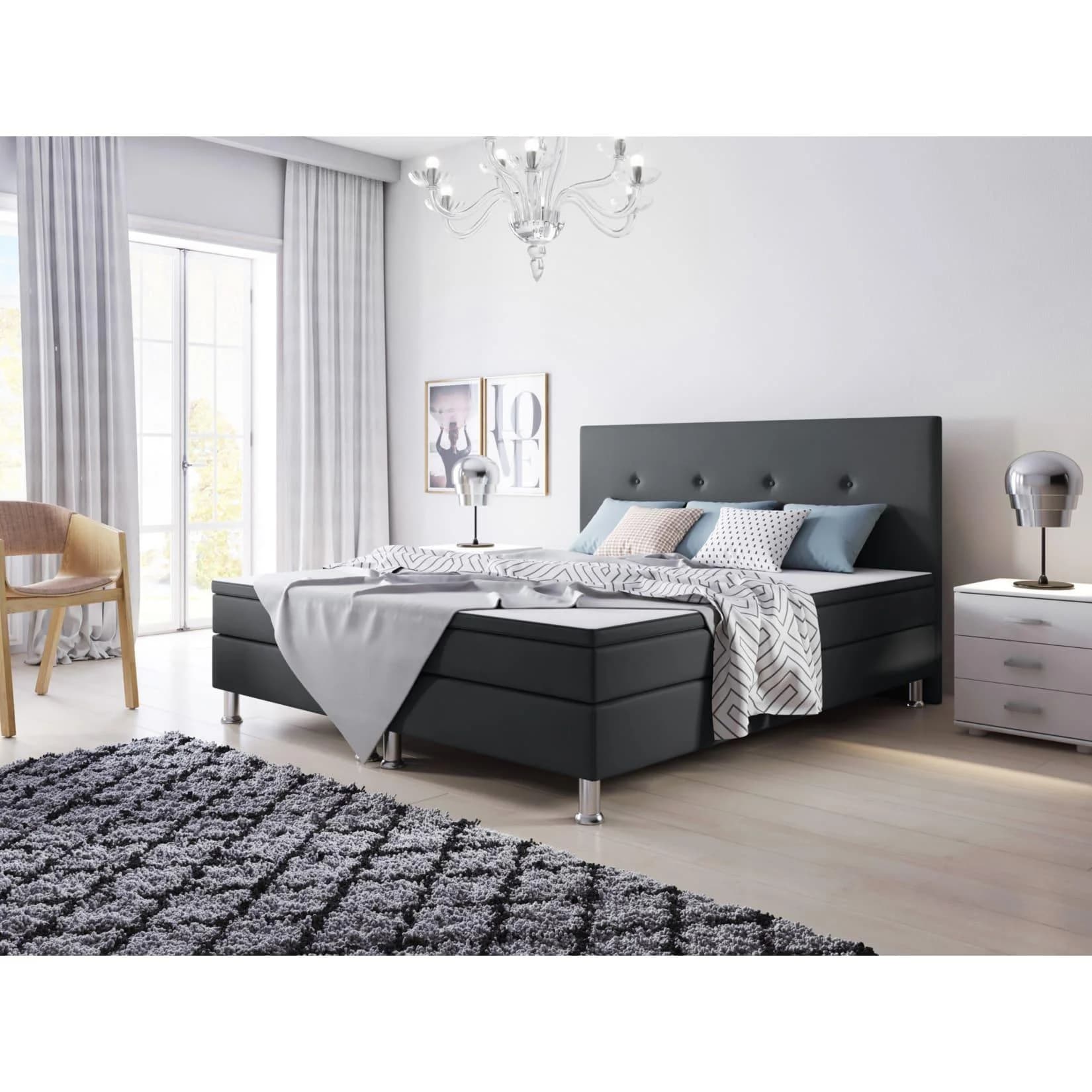 Inter Trading Boxspringbett Jump BEST Anthrazit