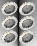 TRANGO LED Einbauleuchte 6er Set 6729-069MO LED Einbaustrahler Aluminium gebürstet schwenkbar Bild 1