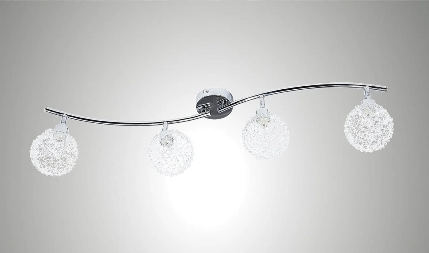 TRANGO LED Deckenstrahler 4-flammig 1002-48 LED Deckenleuchte Chromoptik Serie Amelia inkl. 4x G9 LED Leuchtmittel 3.000K warmweiße Lichtfarbe - Bild 2