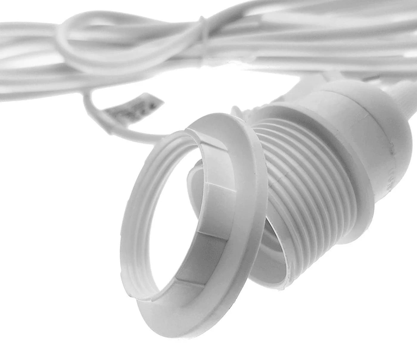 TRANGO Pendelleuchte E27 Weiß mit Schalter 3,5m Kabel - Bild 4